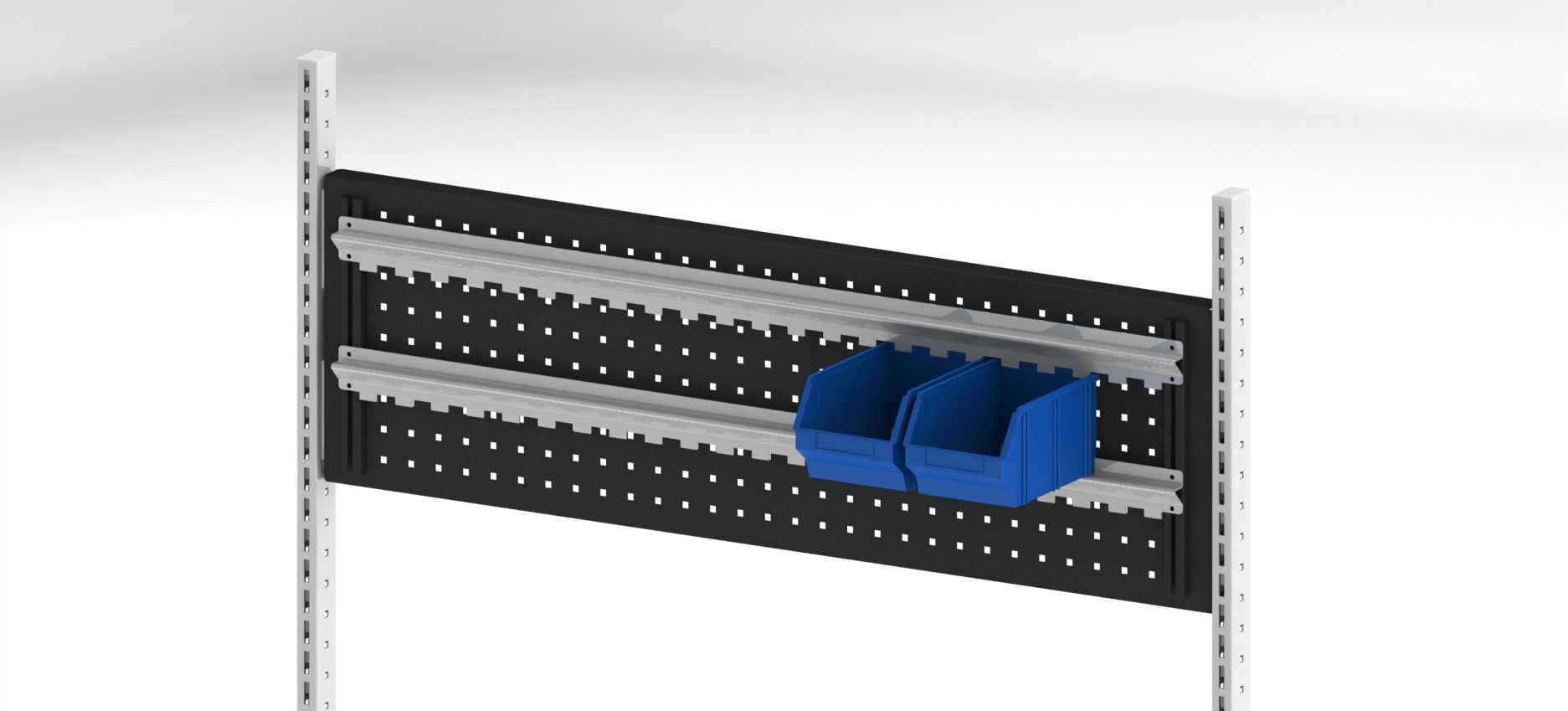 Profile porte bac pour stands/chariots