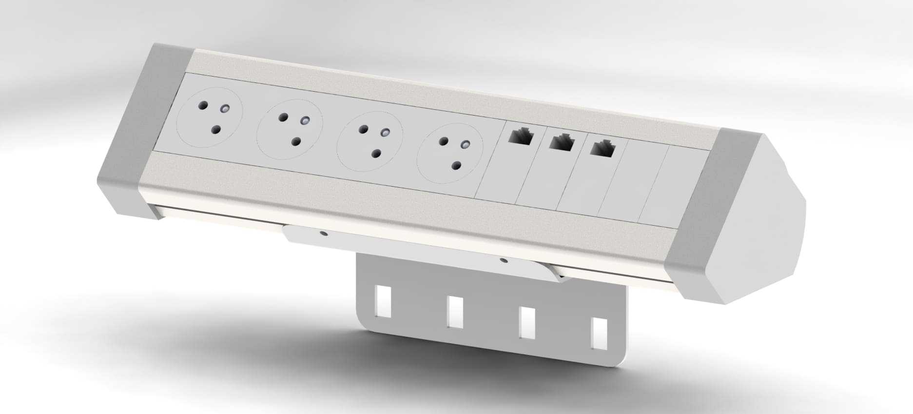 Bloc 4 prises + 3 RJ 45