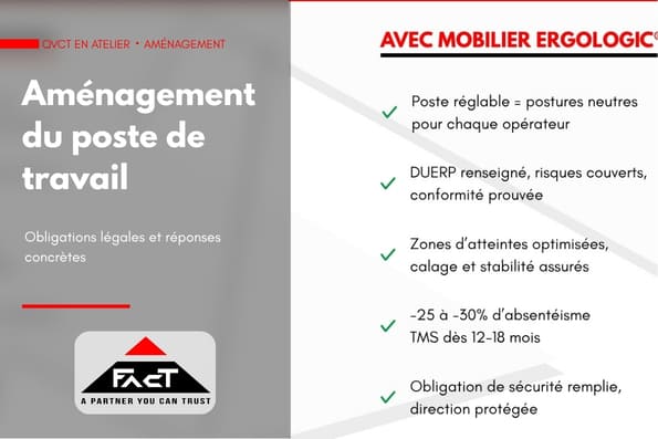 Aménagement du poste de travail industriel : obligations légales et réponses concrètes